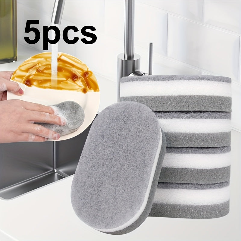 3/5/10/12/20pcs New Oval Kitchen Cleaning Sponge Wipes Cleaning Tools Suitable for Washing Dishes, Chopsticks and Pots Durable Absorbent Reusable Cleaning Cloths