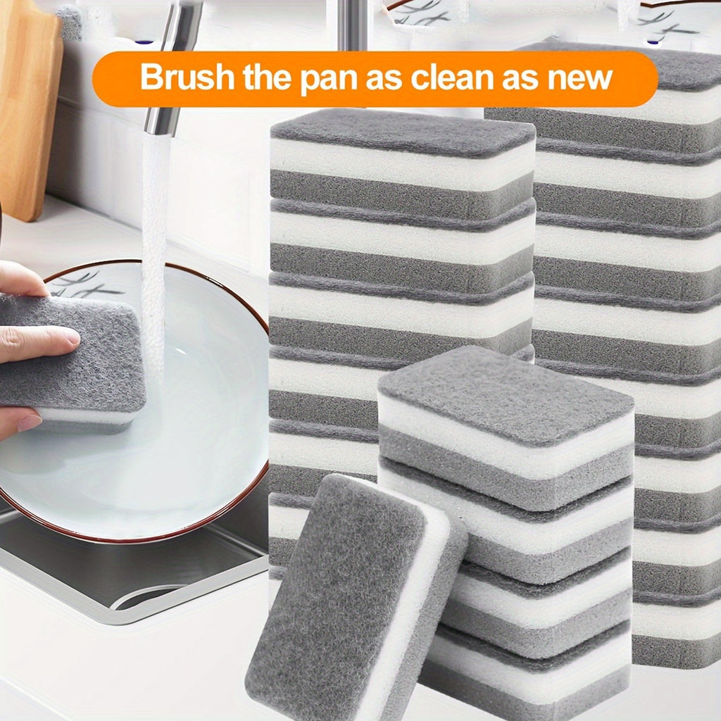 15/30pcs of Double-Sided Cleaning Sponges, Highly Absorbent Scrubbing Sponges, Suitable for Kitchen, Dishwashing, And Home Cleaning, Durable And Scratch-Resistant, Rectangular Design, Made of, Versatile Cleaning Tools, Applicable for Bathrooms