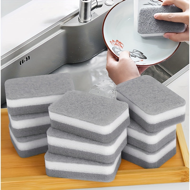 15/30pcs of Double-Sided Cleaning Sponges, Highly Absorbent Scrubbing Sponges, Suitable for Kitchen, Dishwashing, And Home Cleaning, Durable And Scratch-Resistant, Rectangular Design, Made of, Versatile Cleaning Tools, Applicable for Bathrooms
