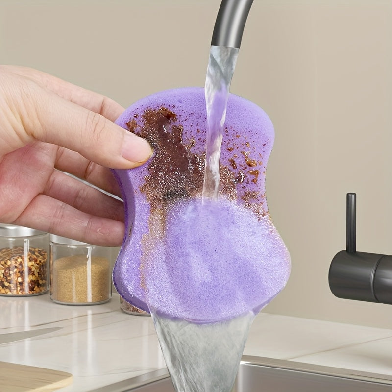 5/20pcs New Purple Kitchen Cleaning Sponge, Durable and Deformation-Resistant for Restaurants, Hotels, Home Use – Suitable for Bowls, Utensils, Pots & Pans, Sinks